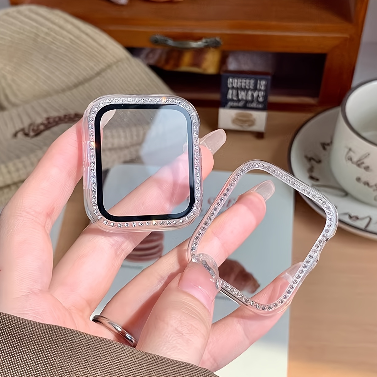 Glass+Diamond Case For Apple w - Smartwatch Band Accessories review and price