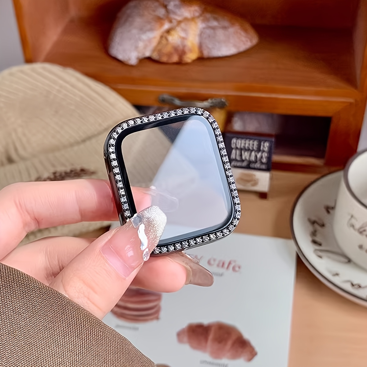 Glass+Diamond Case For Apple w - Smartwatch Band Accessories review and price