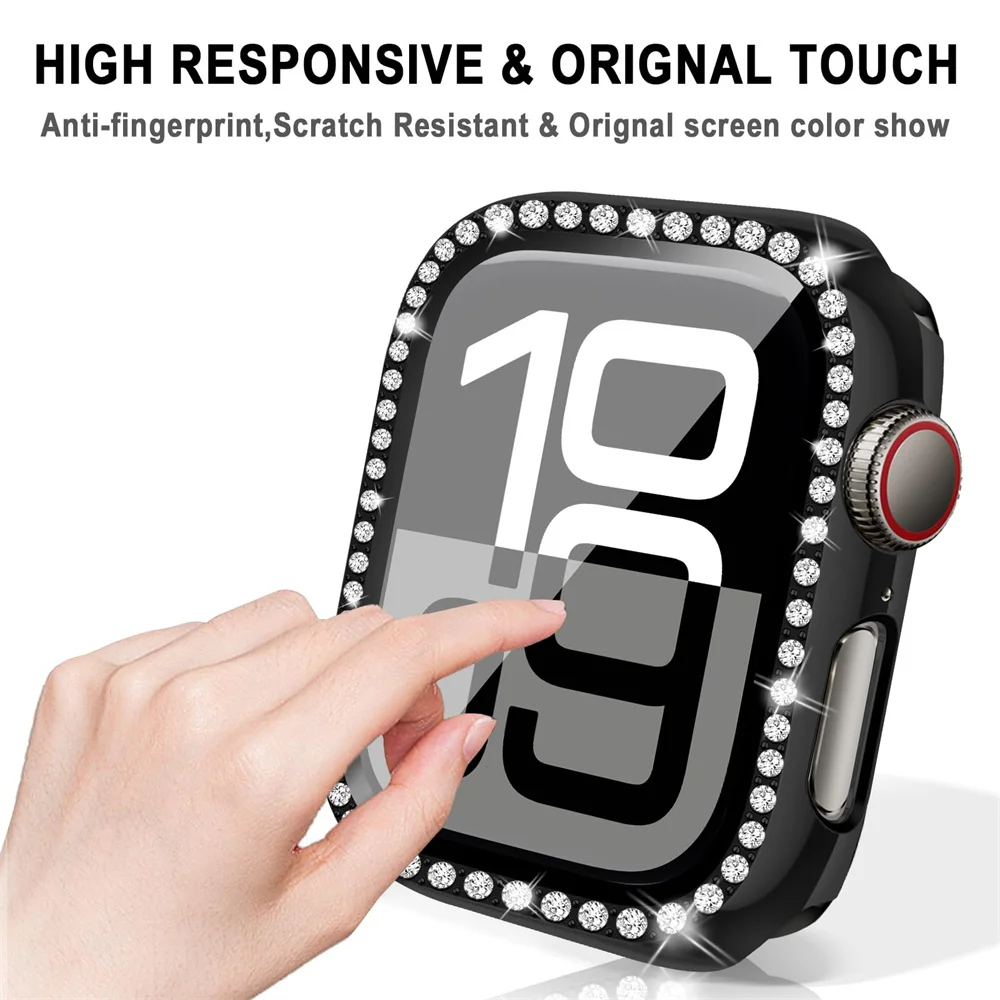 Glass+Diamond Case For Apple w - Smartwatch Band Accessories review and price