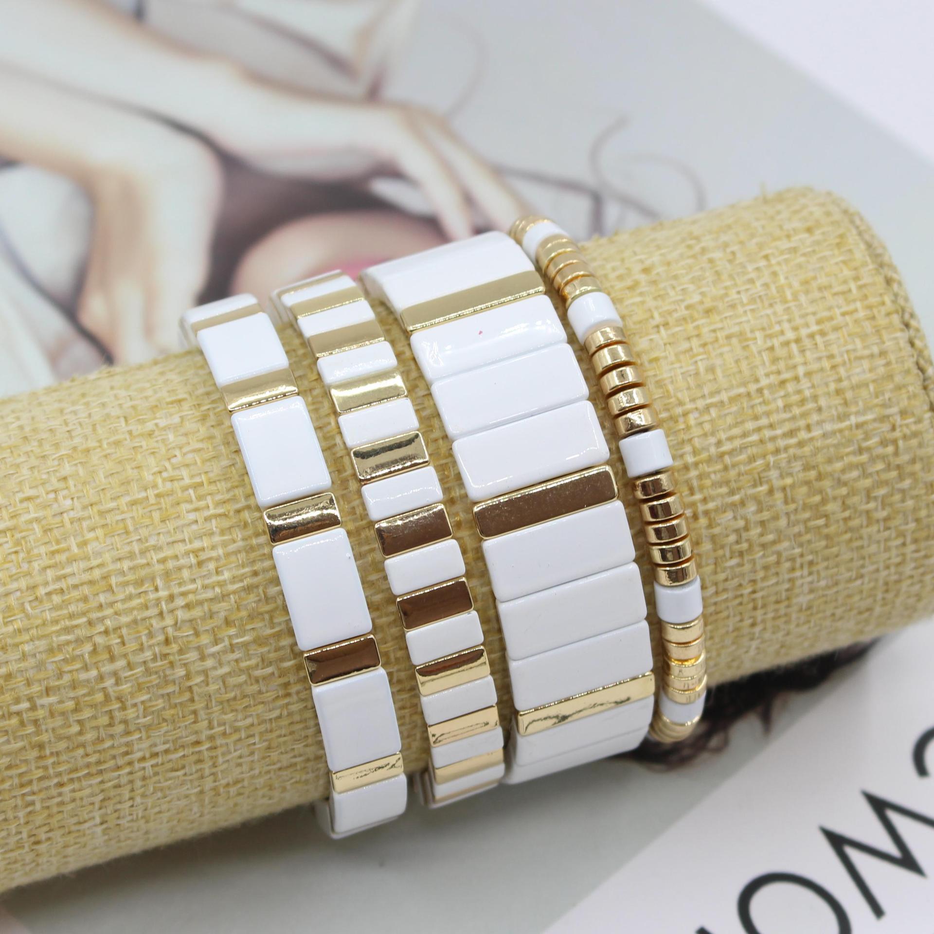 Bohemian Enamel White Cold Win - Ceramic Link Bracelet review and price