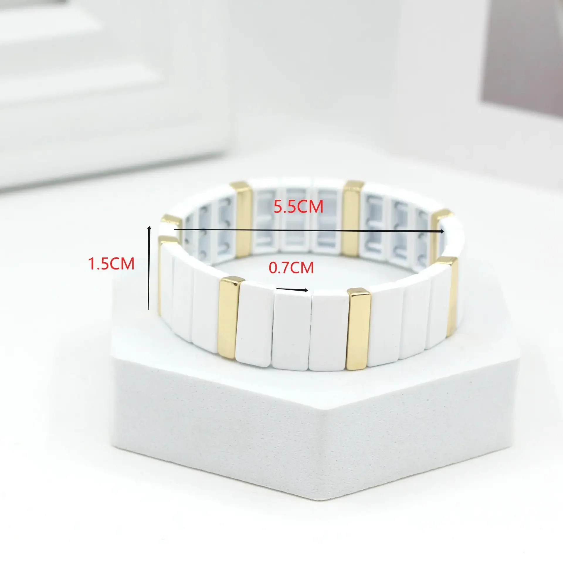 Bohemian Enamel White Cold Win - Ceramic Link Bracelet review and price