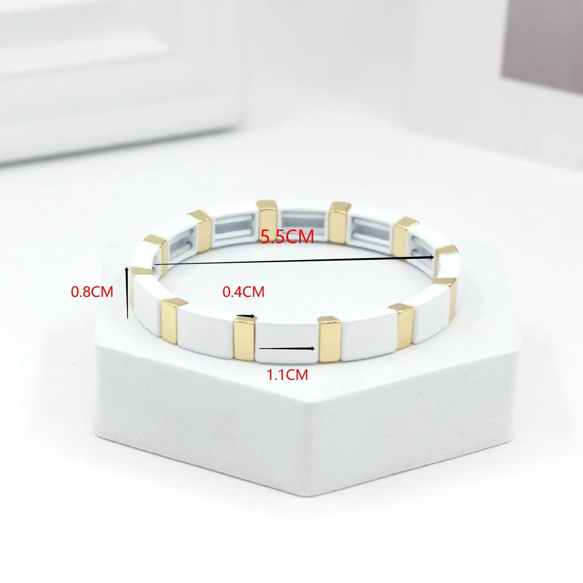 Bohemian Enamel White Cold Win - Ceramic Link Bracelet review and price