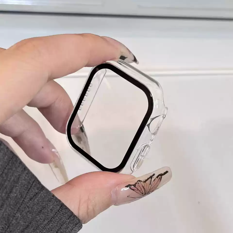 Glass+Case For Apple Watch 44m - Smartwatch Band Accessories review and price