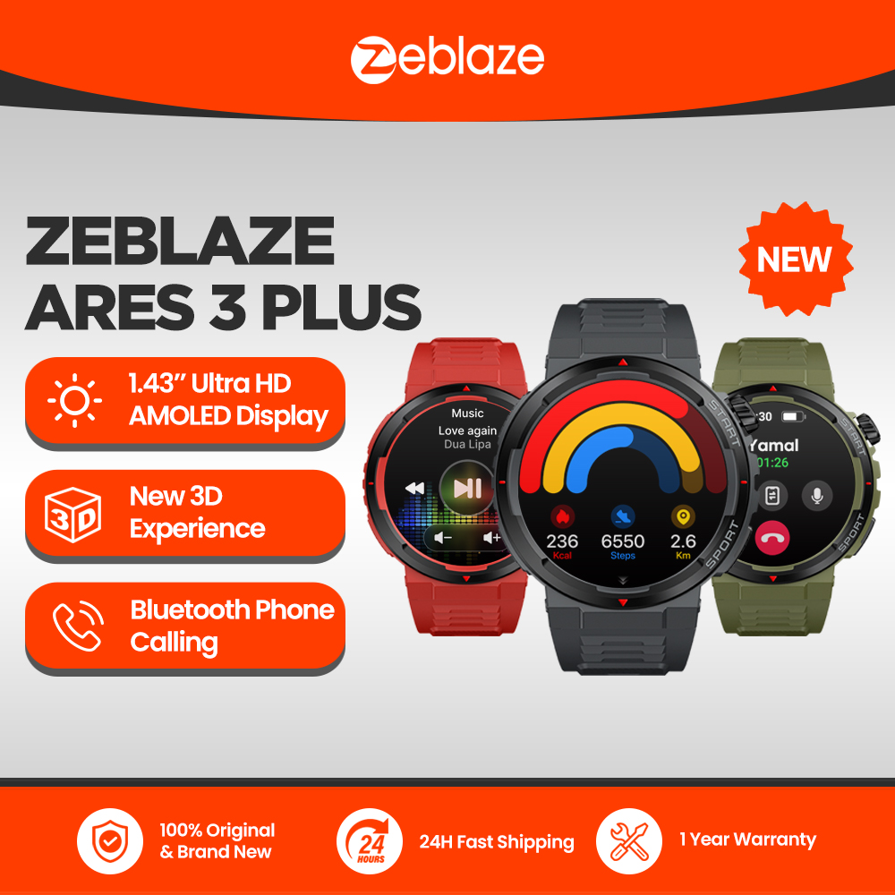 New Zeblaze Ares 3 Plus 1.43'' - Smartwatch X review and price