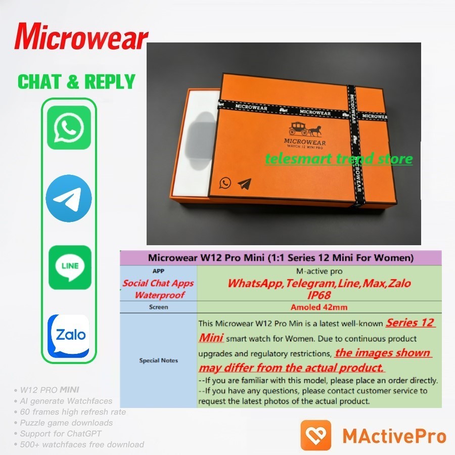 Microwear W12 Mini Pro Smart W - Smartwatch M Active review and price