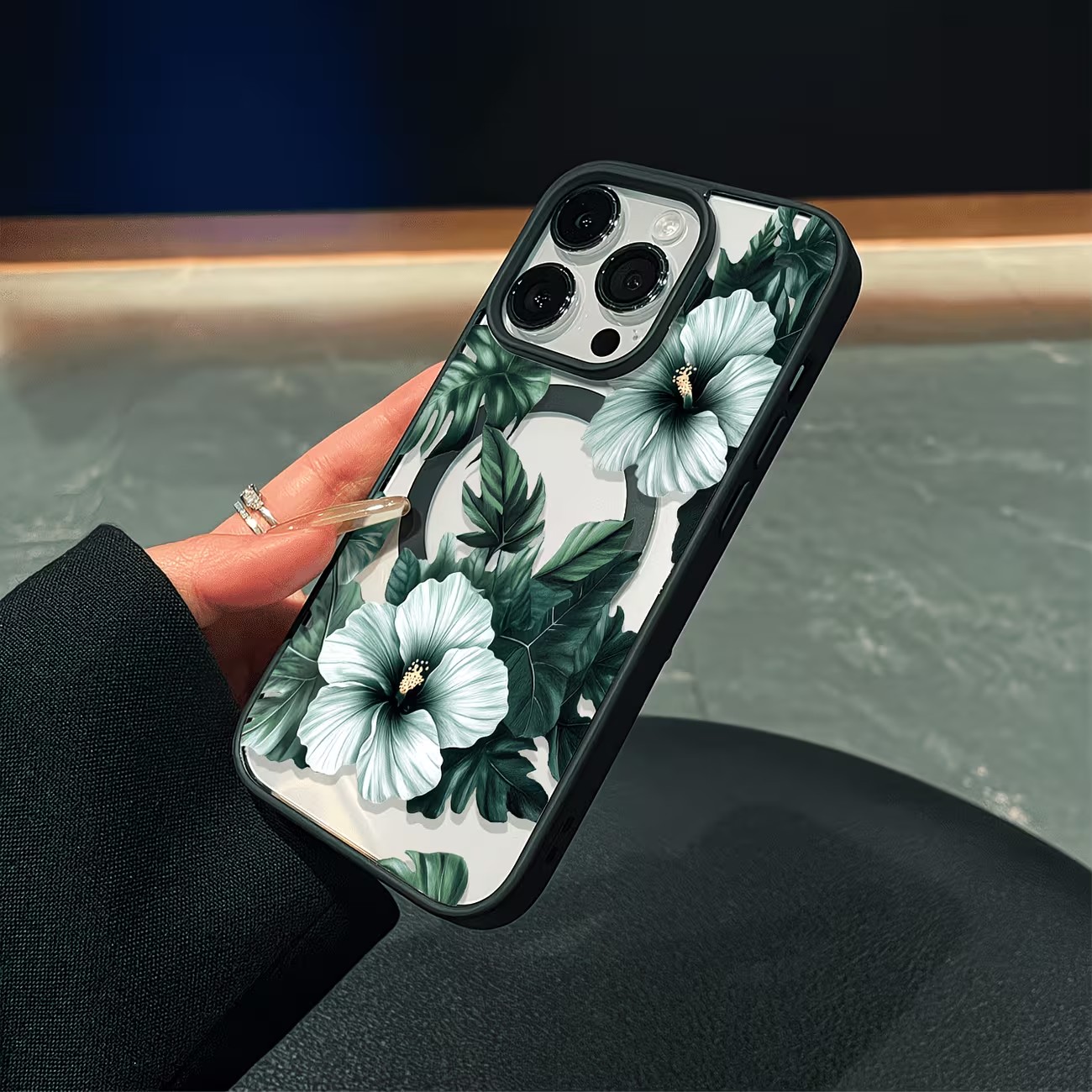 Green Floral Print Phone Case  - Apple Iphone 15 Pro Max review and price