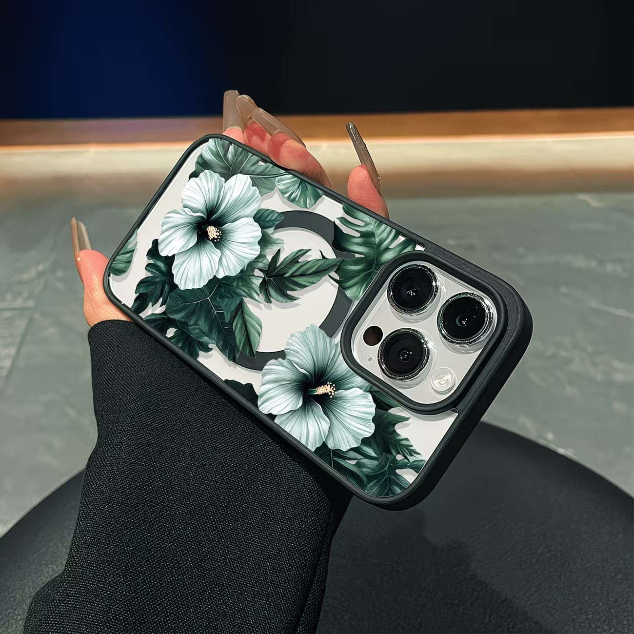 Green Floral Print Phone Case  - Apple Iphone 15 Pro Max review and price